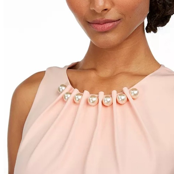 Harper Rose Sleeveless Sheath Dress with Imitation Pearl Neckline Size 8 Petite - Picture 4 of 6